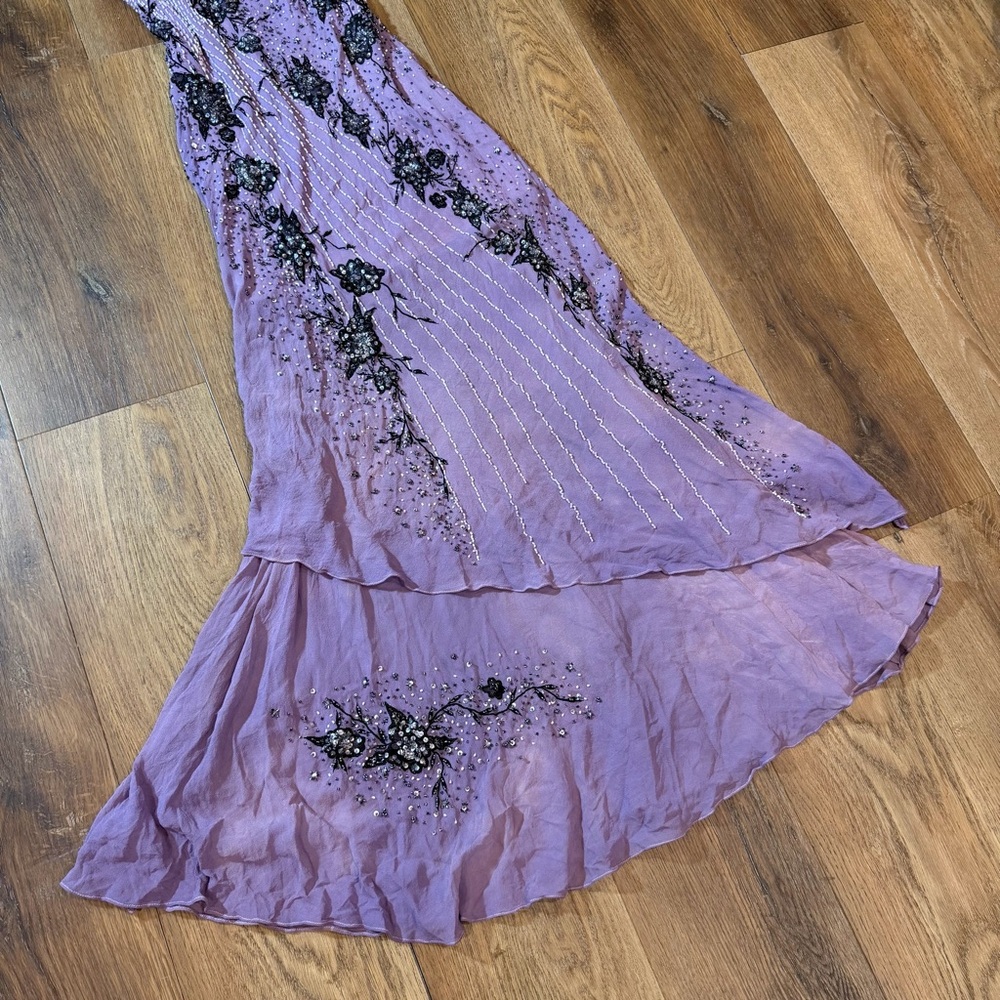 Vintage Y2K 100% Silk Beaded Dress Vintage Beaded Dress Sue Wong Dress Fairy - Picture 14 of 17